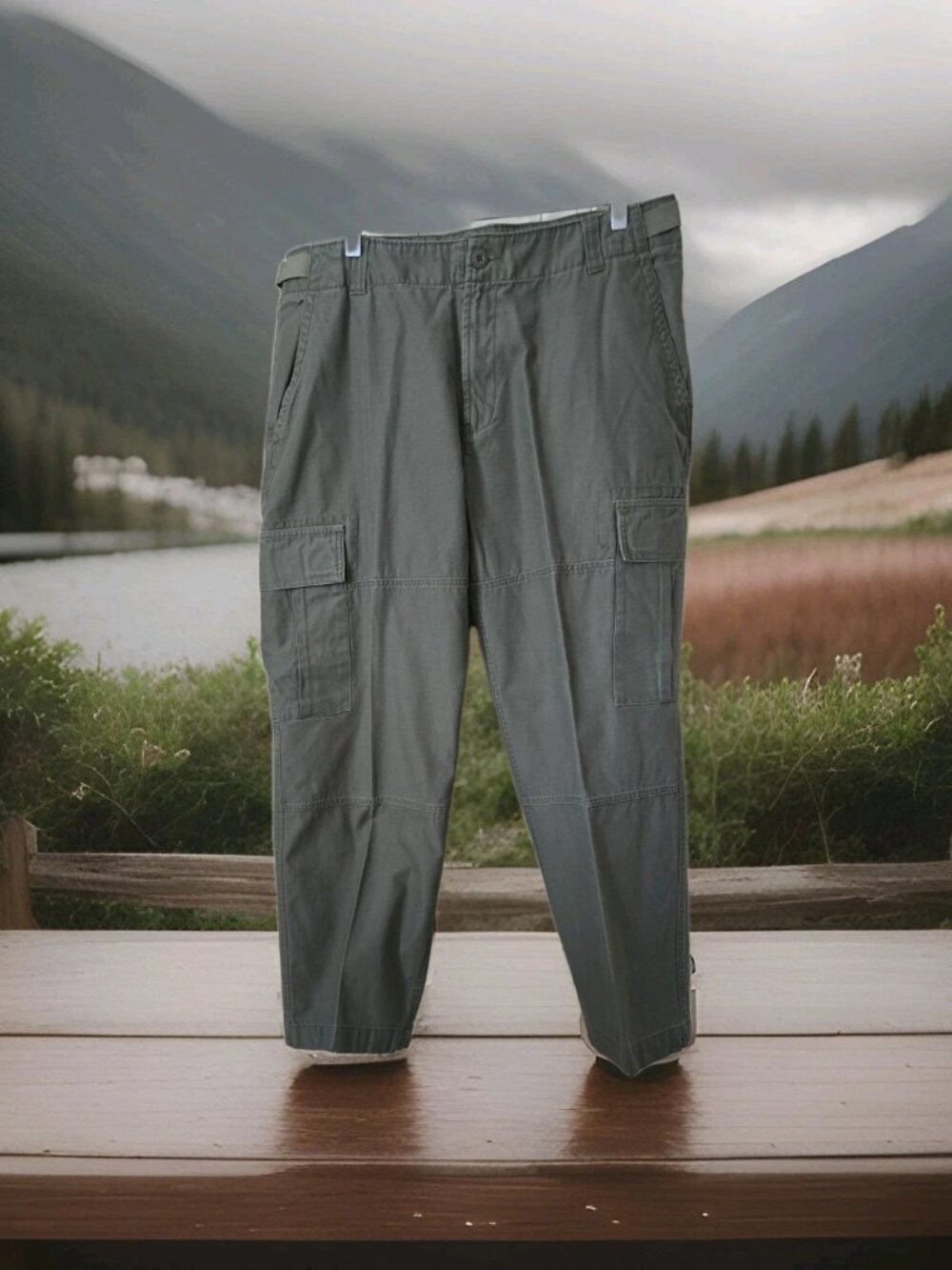 Route 66 Men's Green Straight Leg Cargo Pants 38x30